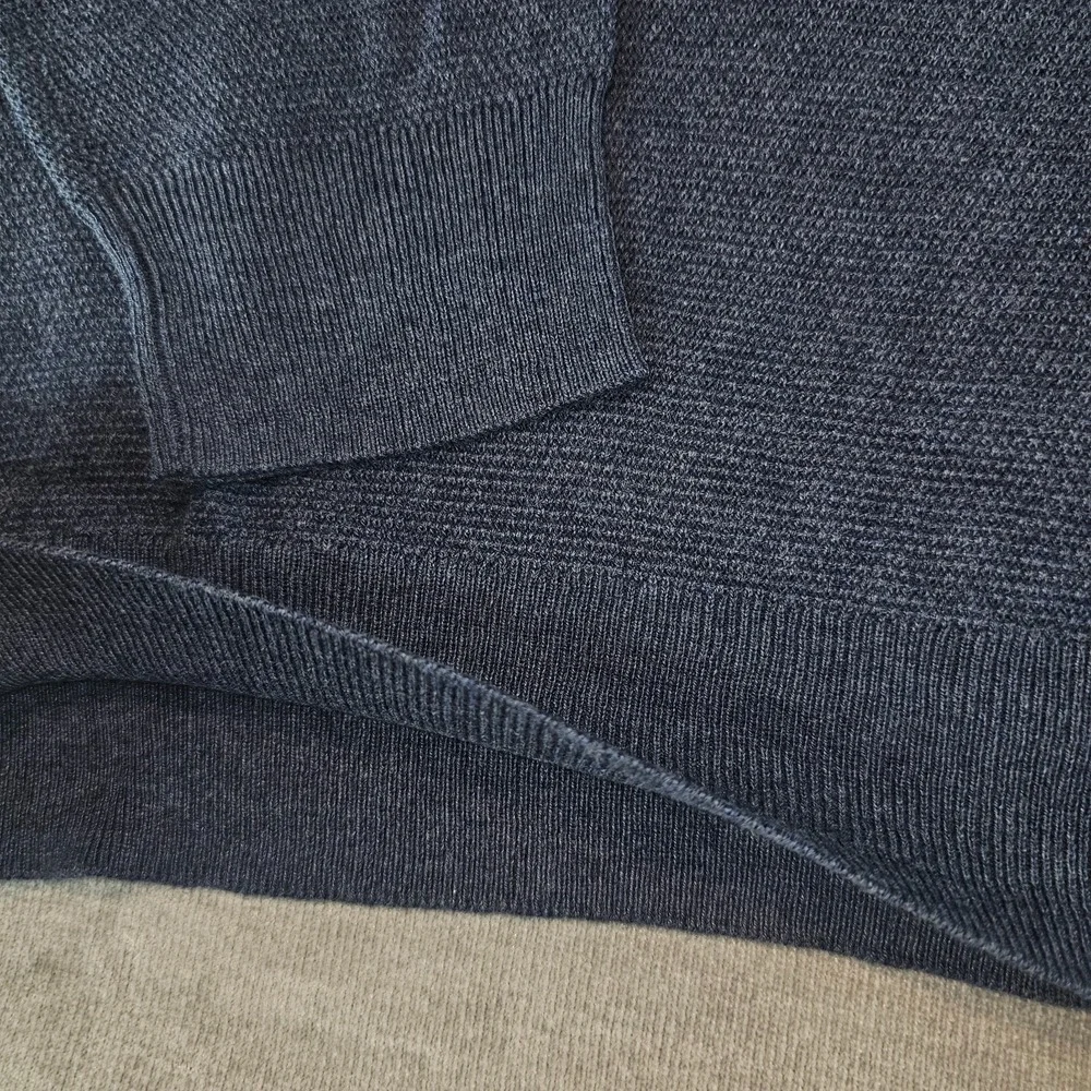J.Crew Crewneck Sweater Men's Large Blue 100% Cotton Textured Raglan L CD617